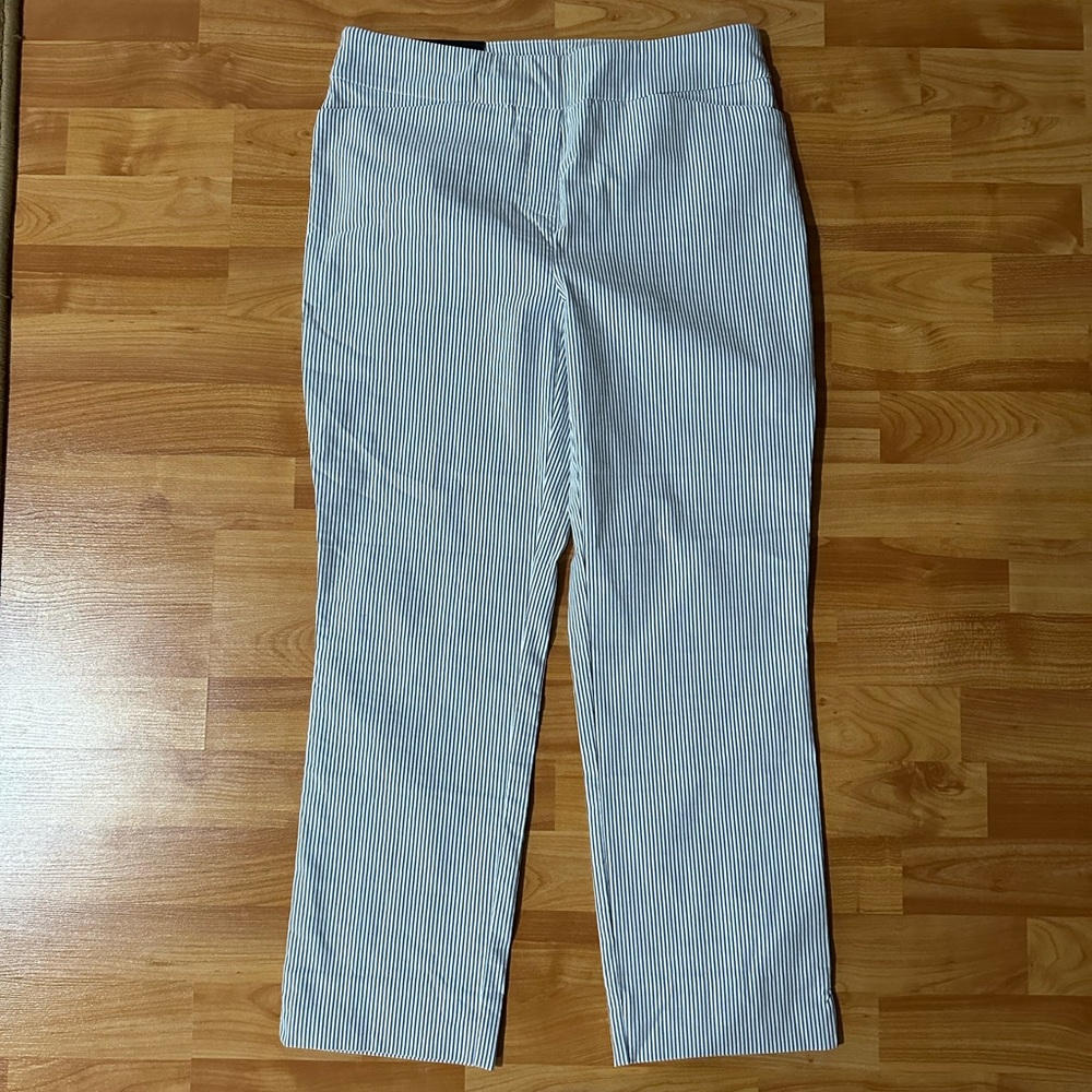 Blue and White Striped Pants